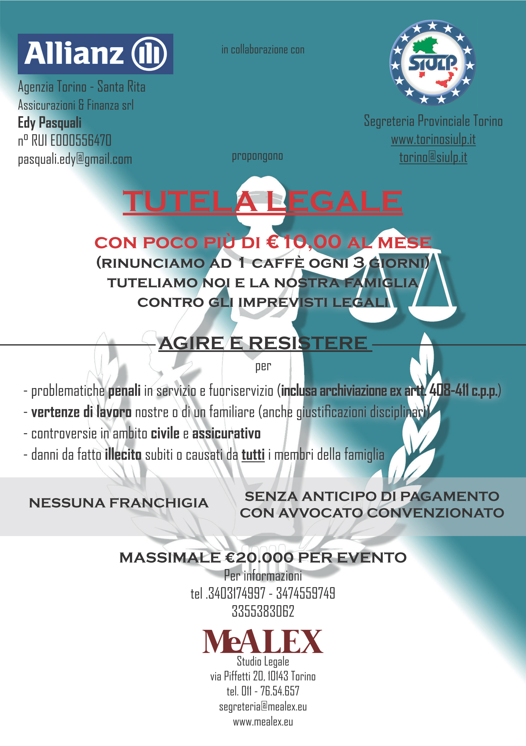 MeAlex Studio Legale / SIULP flyer